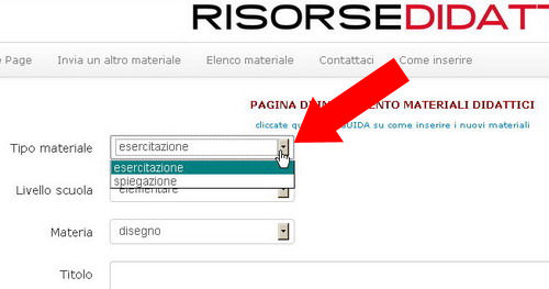 come inserire nuovi materiali didattici