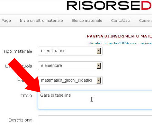 come inserire nuovi materiali didattici 3