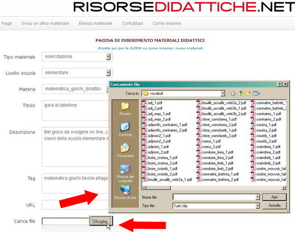 come inserire nuovi materiali didattici 7